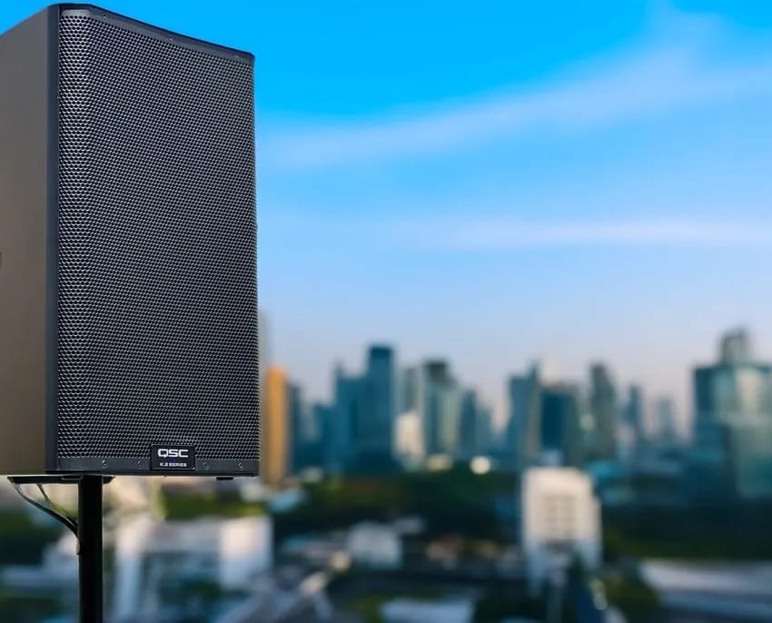 PA speaker system from Creative Kicks audio hire