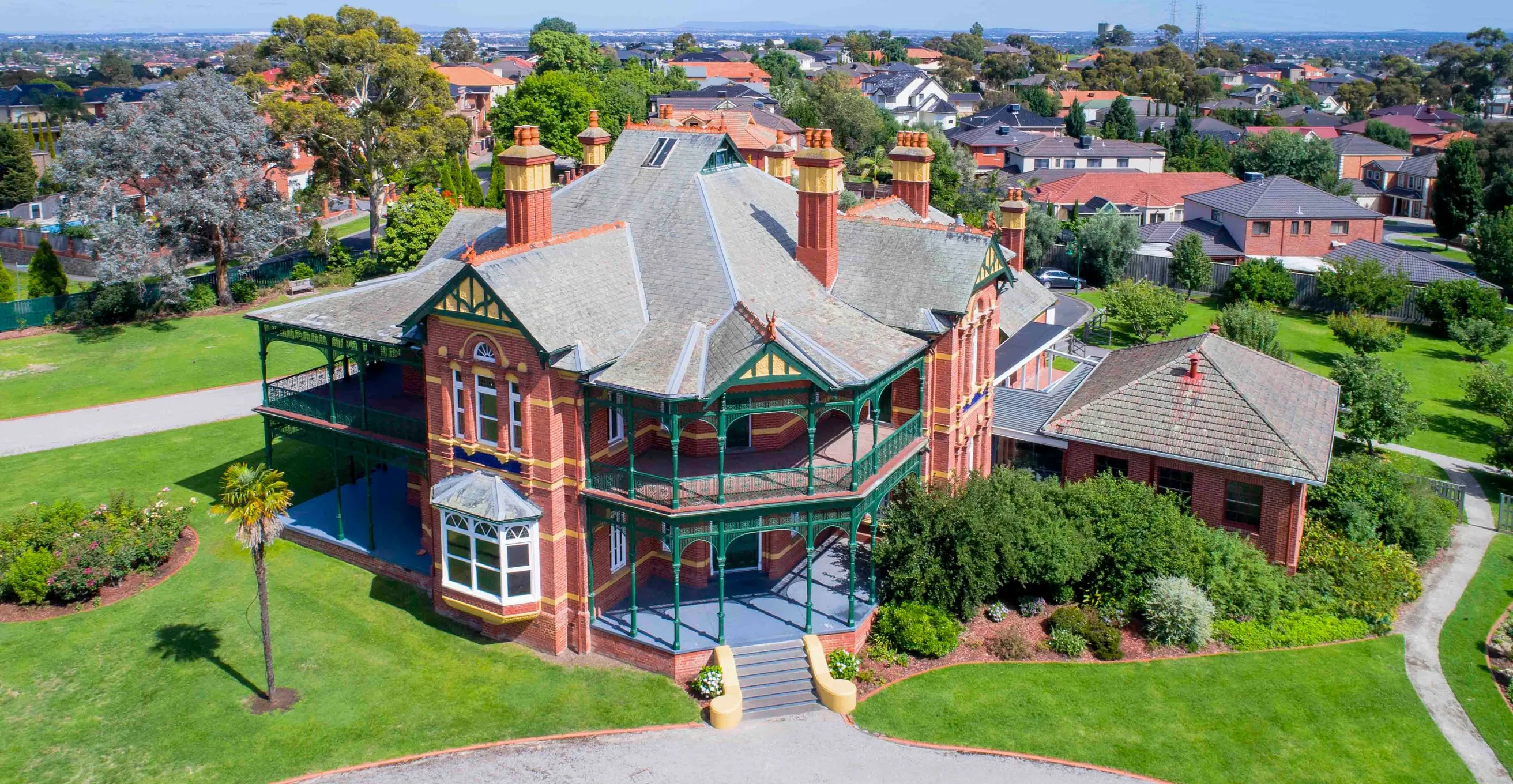 Drone view of Bundoora Homestead
