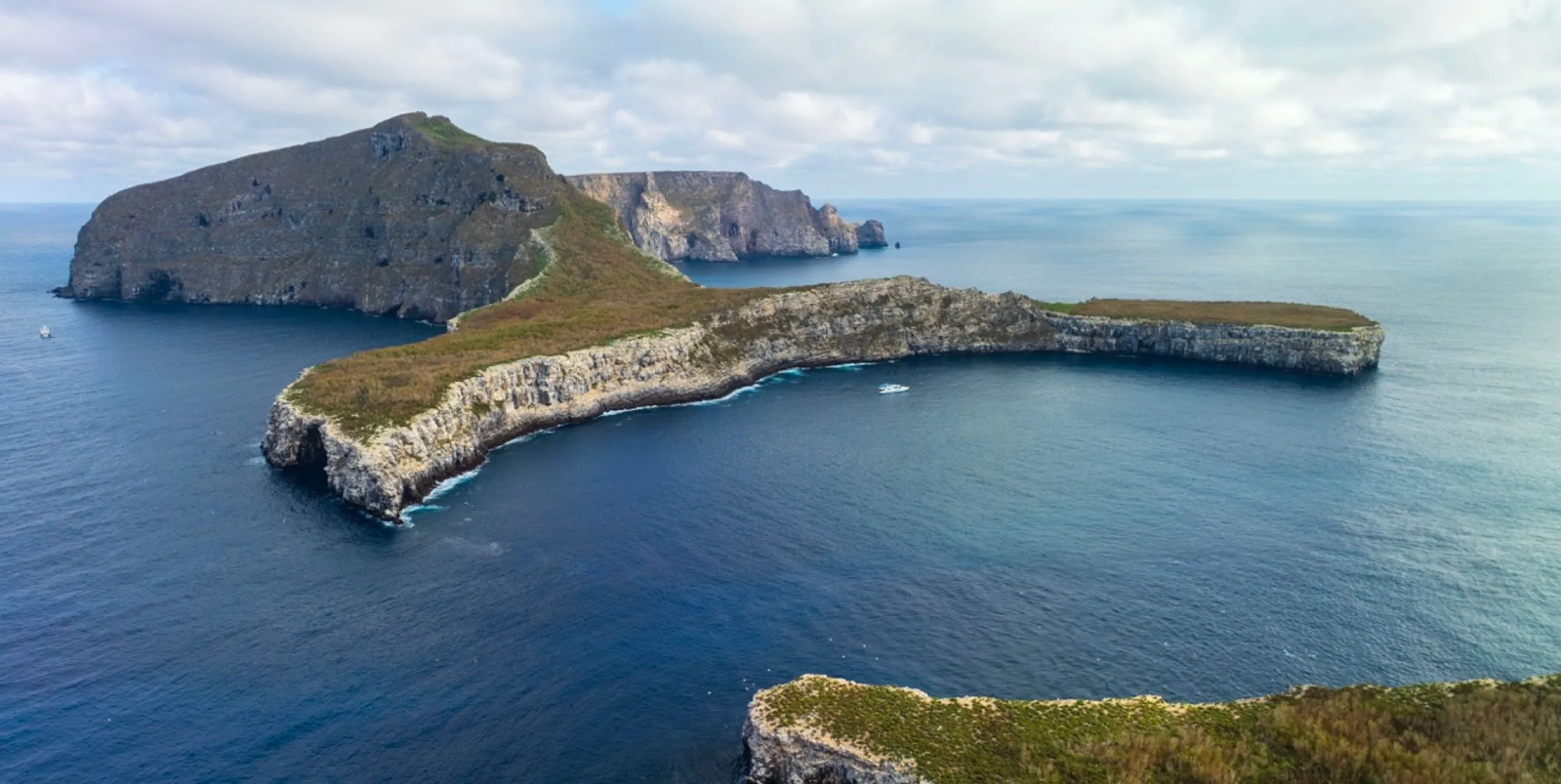 Drone view of Wolf Island in the Galapagos