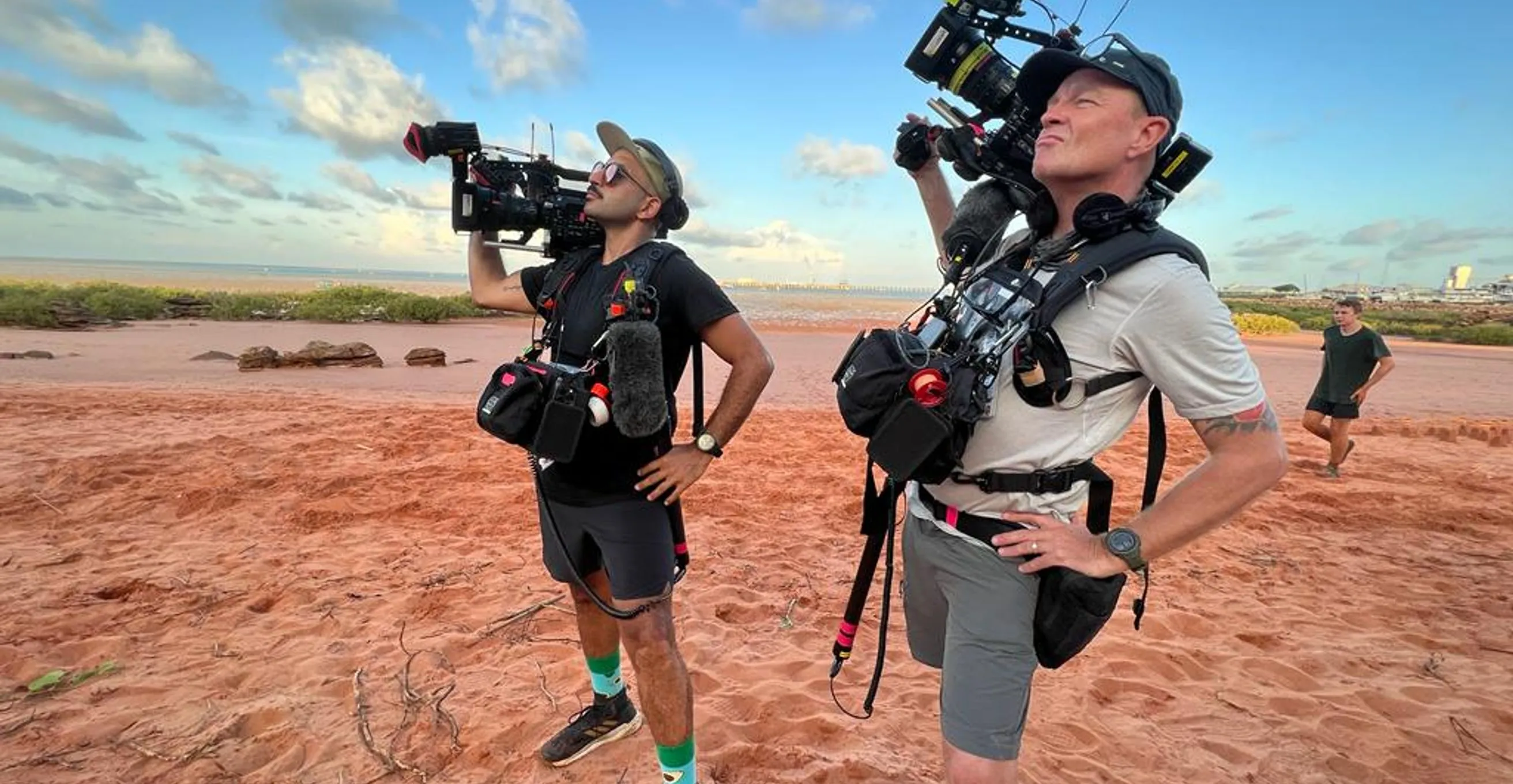 Creative Kicks location sound crew filming The Amazing Race
